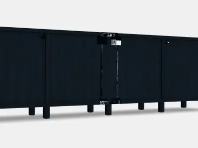 BESTA TV bench with doors and drawers 1 Low-poly 3D model