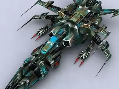 3DRT - Sci-Fi Fighters Fleet  - Fighter 4  Low-poly 3D model