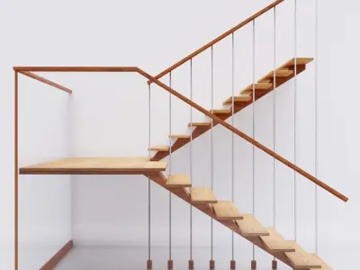 Stairs 07 Low-poly 3D model
