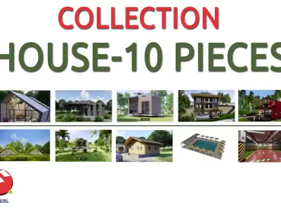 HOUSE MODELS-10 PIECE  3D Model Pack