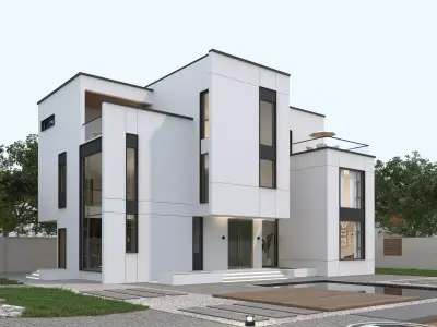 Modern house archicad Low-poly 3D model purchase