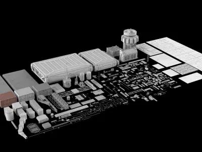 Sci-Fi architecture Elements collection 5 3D model