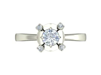 Women Wedding Engagement Ring 3D print model 11