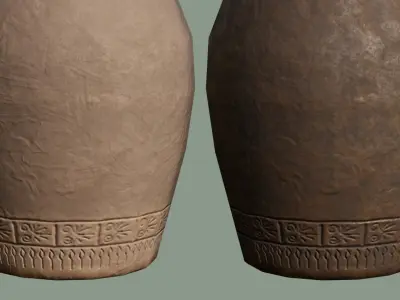 Ceramic Ornate Vase clay old jug Low-poly 3D model