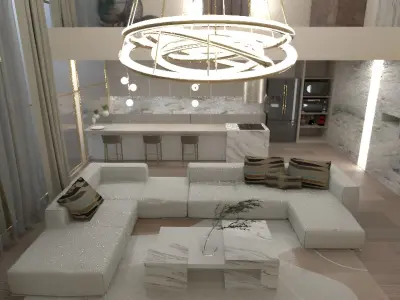 modern fancy small duplex apartment  3D model