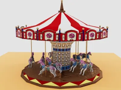 CAROUSEL 3D Low-poly 3D model