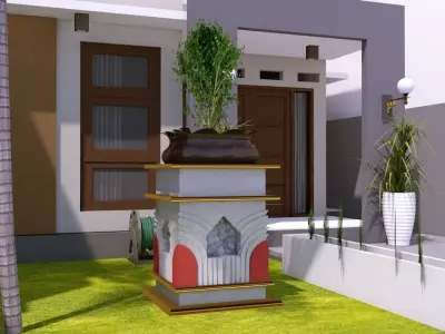 Tulsi Plant 3D model Low-poly 3D model