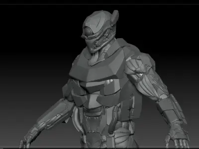 Cyborg Soldier V2 highpoly Zbrush 4r7 3D model