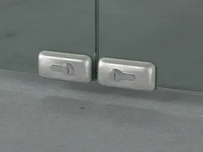 A set of glass partitions with sandblasted images 3D model