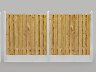 Garden Fence BuildingKit - White poles sphere top 3D model