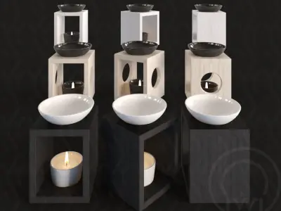 Aroma fragrance Oil Burner Modern Zen 3D model