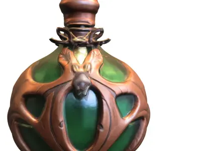 Dragon Emblem Fantasy Potion Bottle Low-poly 3D model