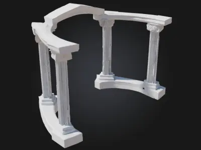 Ancient Pillars Archway  Gateway to a Lost Civilization 3D model