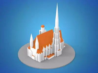 St Stephens Cathedral Wien Low-poly 3D model