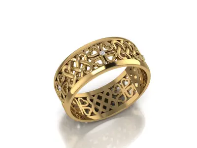 Ring 3D print model celtic gold 3D print model