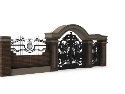 Gates wrought iron gate 3D model