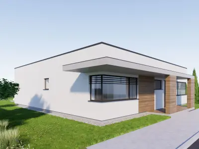 Bungalow 8 - Created with fully parametric Revit Families  Low-poly 3D model