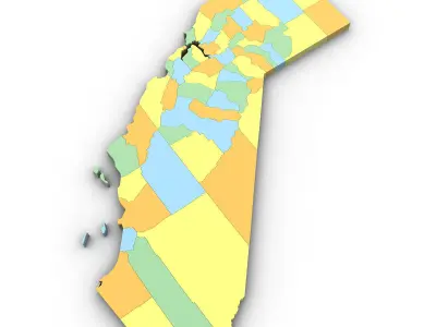 California Political Map 3D model