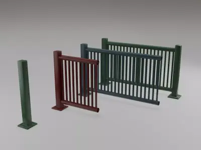 Harbor Railing Modular - Game ready Low-poly 3D model