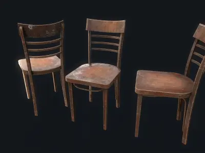 Antique Chair Low-poly 3D model