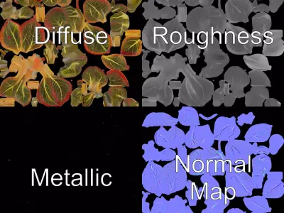 Vibrant Tropical Foliage model pack Low-poly 3D model