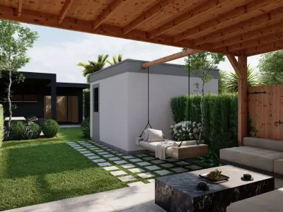 Garden Landscape 3D Model - SketchUp and Lumion Scene 3D model 3D model