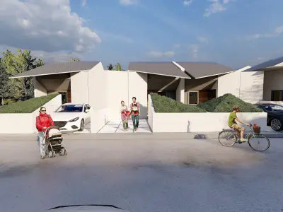 Modern Housing Masterplan 16 Units SketchUp Lumion 3D Site  3D model