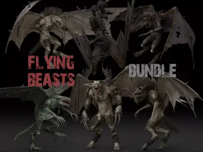Flying Beasts Bundle 3D Model Pack