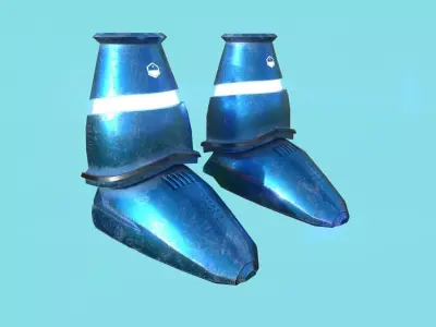 Sci-Fi Boots 02 - Character Design - Megaman Robot Style Low-poly 3D model