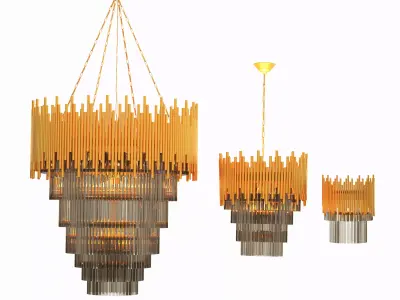 Modern Metal chandelier in 3 model  3D model