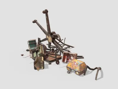 Destroyed Ferris Wheel 3D model