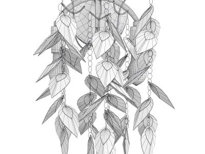 Leaf Crystal Wall Sconce Low-poly 3D model