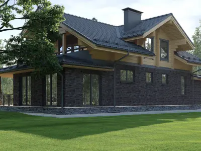 Exterior 3D model of a residential building 3D model