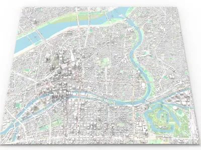 Cityscape Osaka Japan 3D model