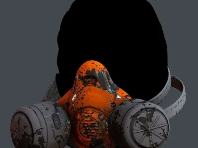 Gas mask helmet 3d model scifi Low-poly Low-poly 3D model Low-poly 3D model