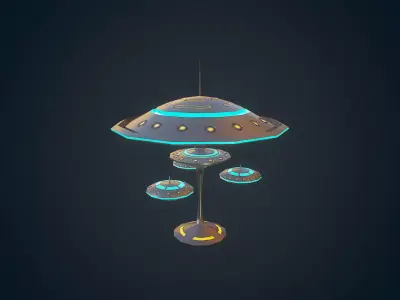 Sci-fi Building - 07 Low-poly 3D model