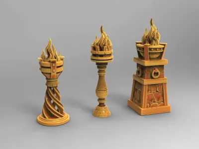Medieval Braziers 3D print model