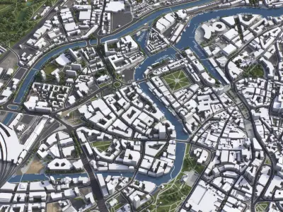 Bristol - 3D City Model Low-poly 3D model