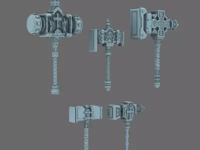 Pumpkin Lords Tombstone Mega Hammers NOHAND 3D print model