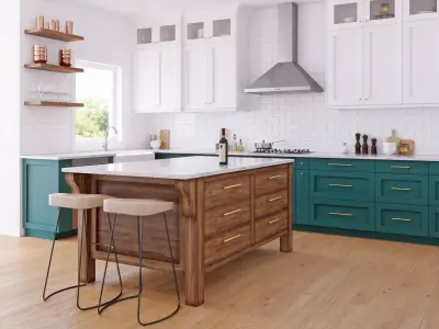 Green kitchen 3D model