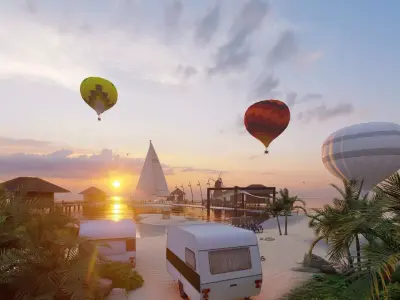 Beach resort designed in Revit 2021 and lumion 10 3D model