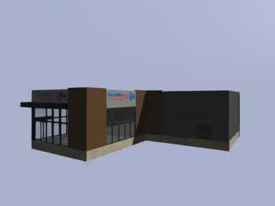 Shop French Carrefour  Low-poly 3D model