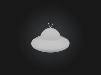 cartoon UFO 3D model by your3dworld