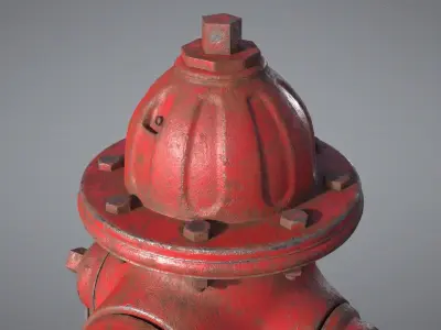 Old Fire Hydrant Game Ready Low-poly 3D model