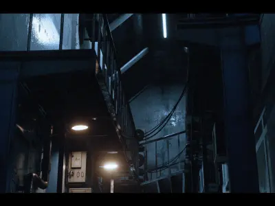 Cyberpunk Abandoned Street 3D model