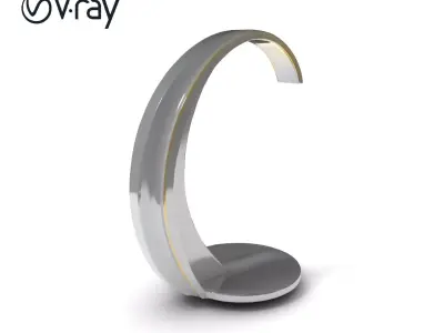 Modern Curved LED Desk Lamp Model Pack Low-poly 3D model