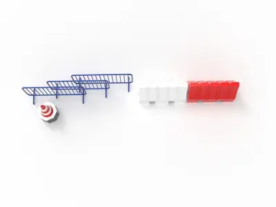 BARRIERS barricade Low-poly 3D model