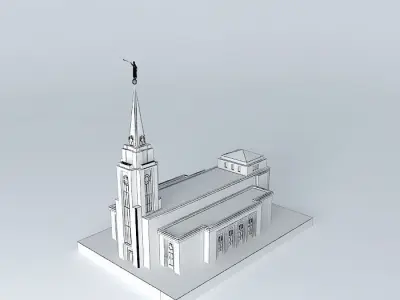 LDS. Templo Mormon, Curitiba Brazil 126 th.operating Temple Free 3D model