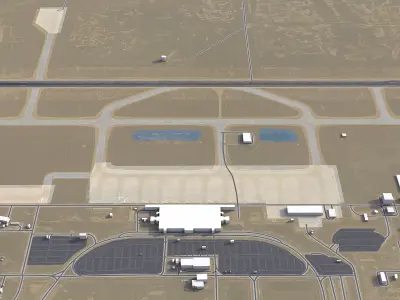 Basra Airport Low-poly 3D model