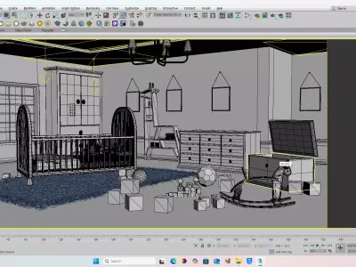 Baby Room 3D model Low-poly 3D model